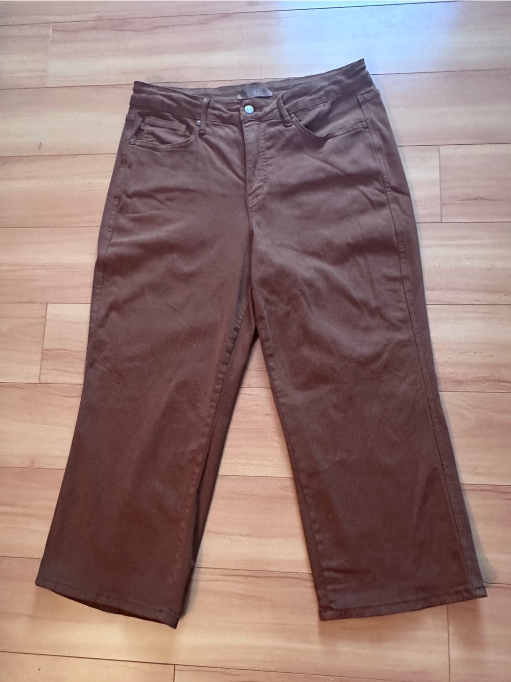 Judy Blue Brown Cropped Straight-Leg Jeans 16W copper burnt sienna cotton